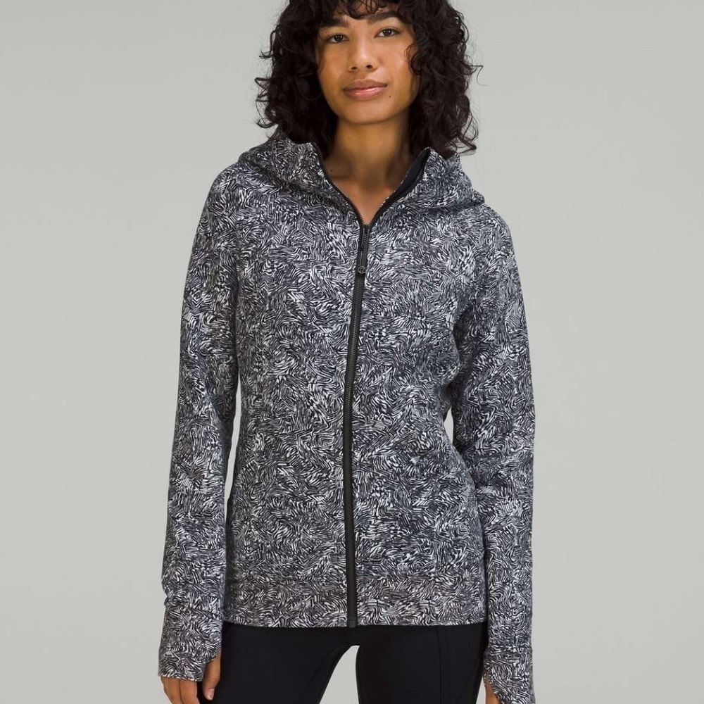 Lululemon Womens Scuba Hoodie Offbeat Alpine White Black 45228